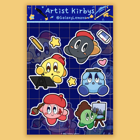 Artist Kirbys Sticker Sheet