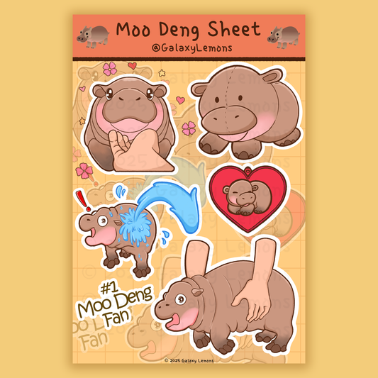 Moo Deng Sticker Sheet